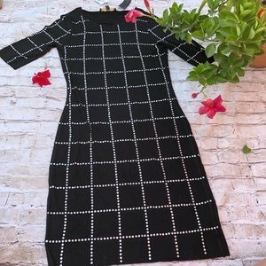 Cynthia Steffe bezel set rhinestone stretch black